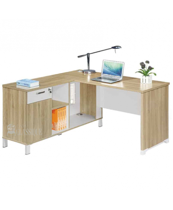 Ken L Shape 1.4m Office Desk at Home Work Desk 140Lx140Dx77Hcm