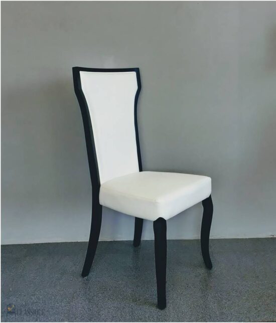 Alethea Chair White & Black Frame in Wood