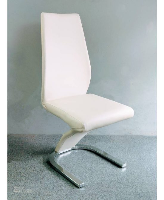 Andrea Dining Chair White Leg in Silver