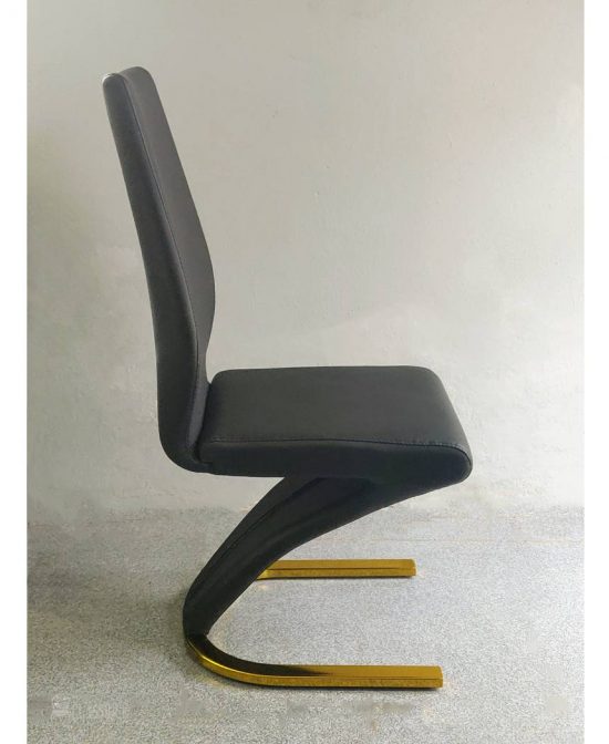Andrea Dining Chair Black Leg in Gold