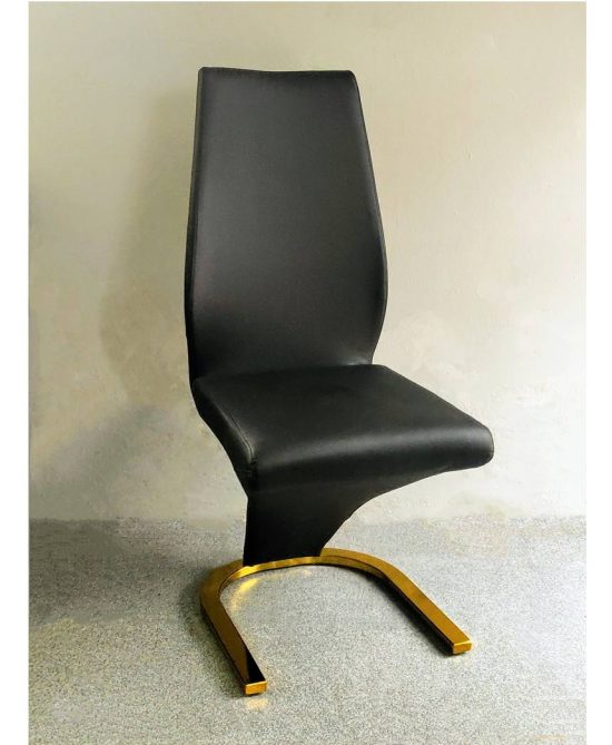 Andrea Dining Chair Black Leg in Gold