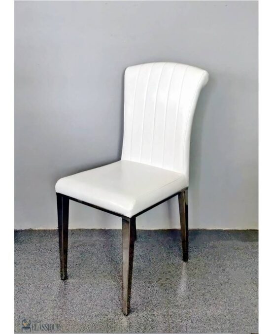 Aurora Chair White with Stainless Steel Frame