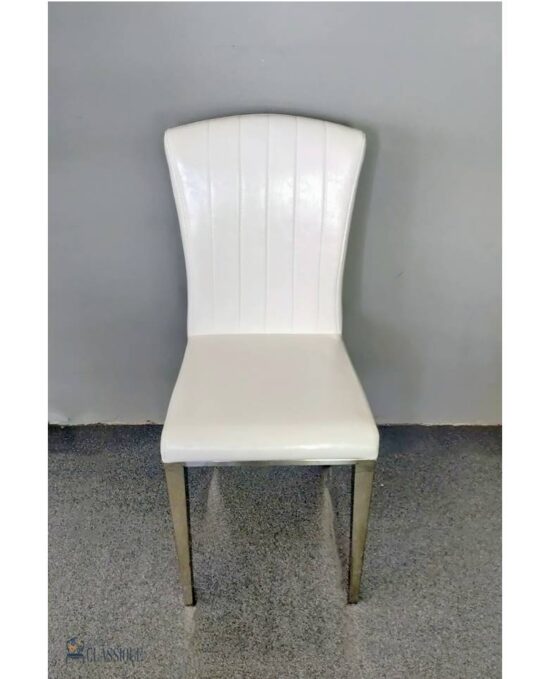 Aurora Chair White with Stainless Steel Frame