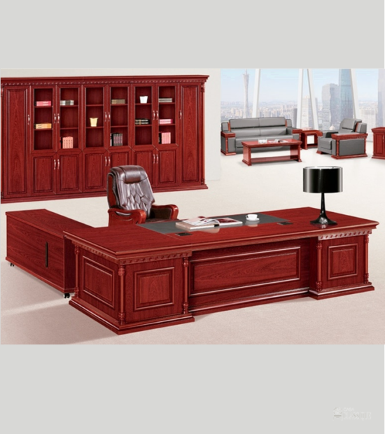 Olympus 3.2m Executive Office Desk, with Credenza & pedestal 320Lx120Dx77Hcm