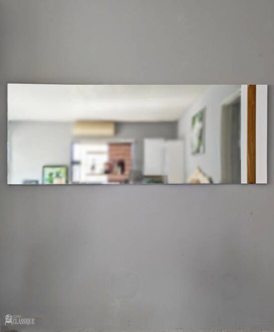 April Wood Frame Wall Mirror Gloss White & Stainless Steel in Gold  180Lx3Dx70Hcm