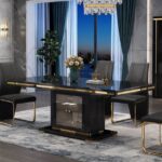 VIVIANA Dining Table Gloss Black & Gold