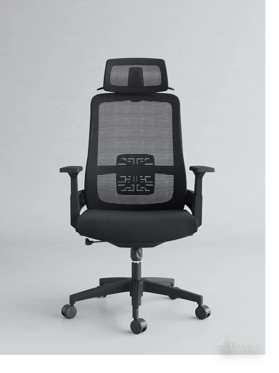 Carlos Ergonomic High Back Chair Black with Coat Hanger
