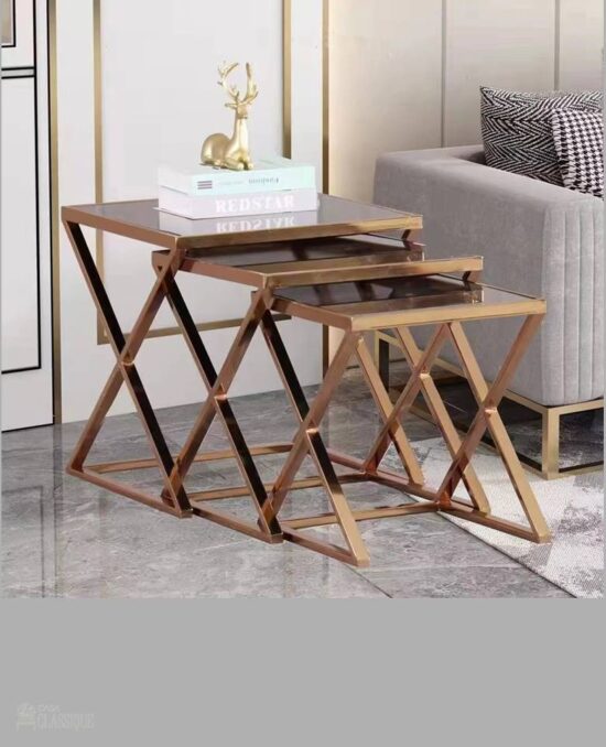 Alessio Square 3 pcs Side Table Rose Gold Special