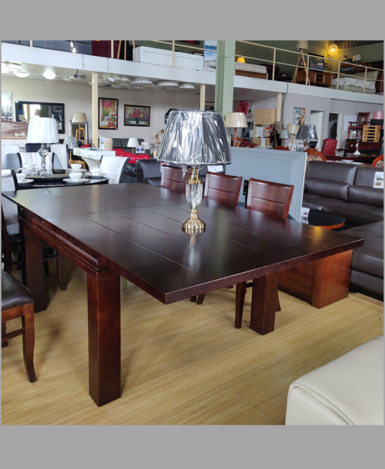 Arble Extendable Table Solid Wood 8-12 seats Table ONLY 130/240Lx130Dx78Hcm SPECIAL