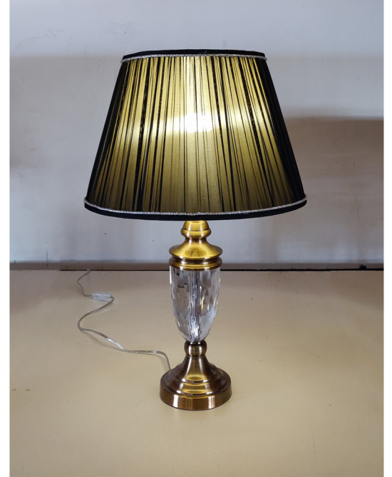 Isadora Crystal Glass Table Lamp Brushed Brass w/shade