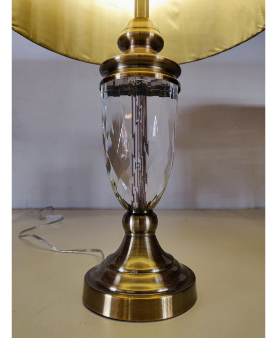 Isadora Crystal Glass Table Lamp Brushed Brass w/shade