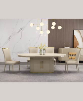 CONTESSA Dining Table & Chair set Light Tan