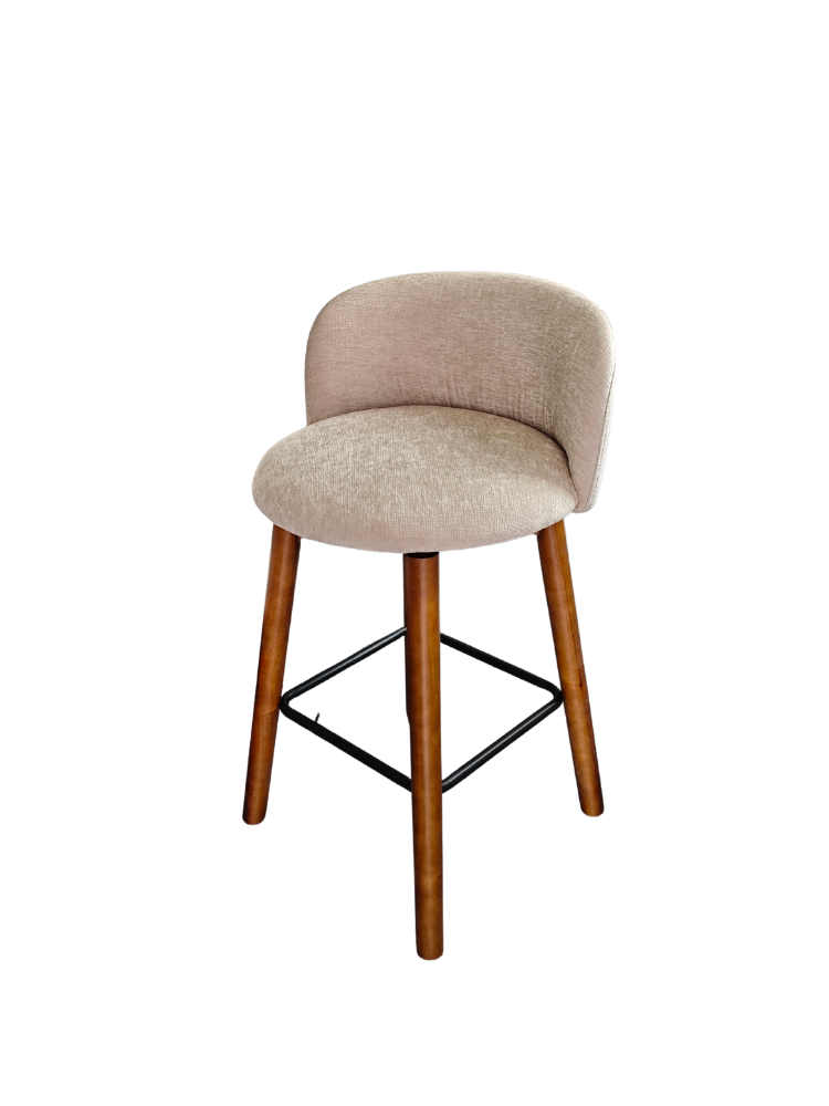 Swivel Bar Chair - Solid Wood - Taupe 1