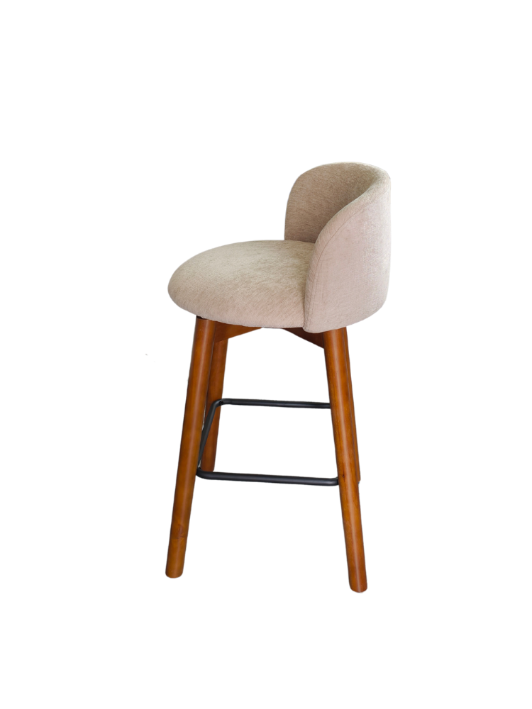 Swivel Bar Chair - Solid Wood - Taupe 2