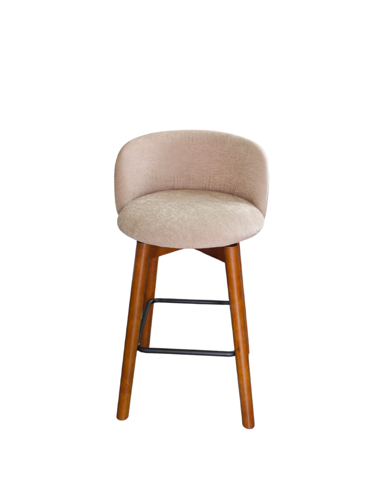 Swivel Bar Chair - Solid Wood - Taupe 3